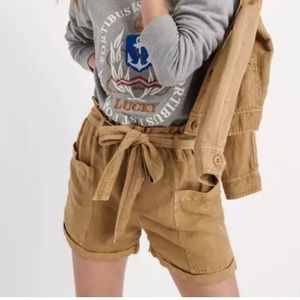 LUCKY | Linen Paper bag / high waist Short
